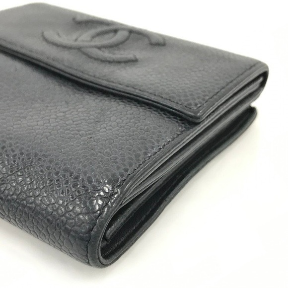 CHANEL Tri-fold wallet caviar leather - Picture 3 of 16